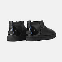 Зимові Жіночі Черевики UGG Classic Ultra Mini Black Leather / УГГ Класік Ультра Міні Лезер Чорні, фото 6