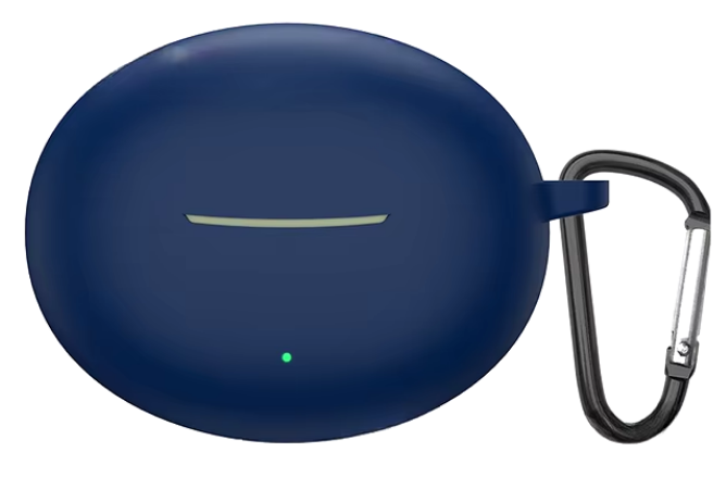 Силіконовий чохол із карабіном для OPPO Enco Free 3 / синій