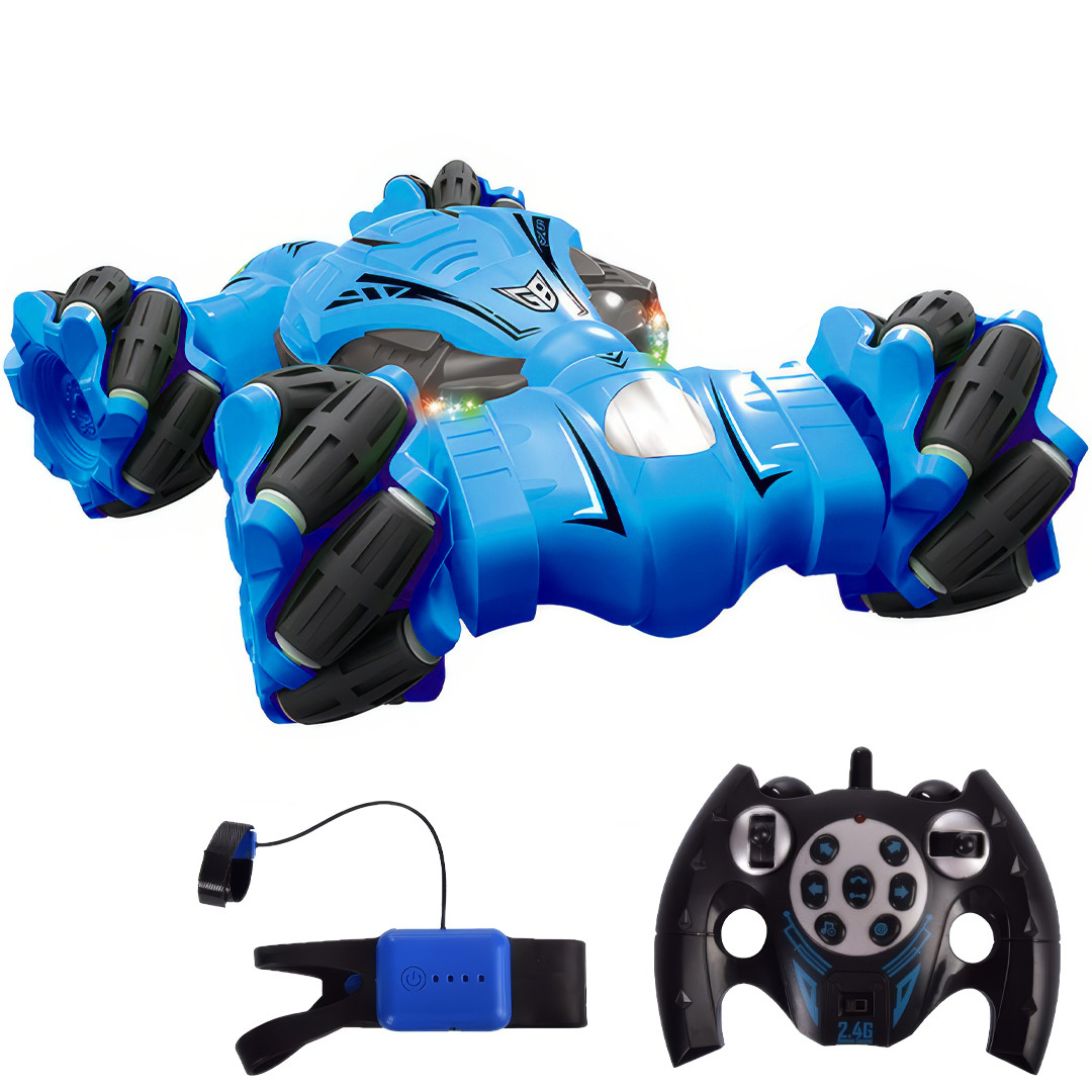 Трюкова машинка з керуванням від руки та пультом Stunt Car YL-51 BLUE Машинка-перевертень на радіокеруванні