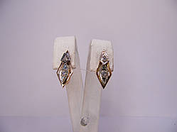 Золоті жіночі сережки з діамантами, вага 3,75 г.