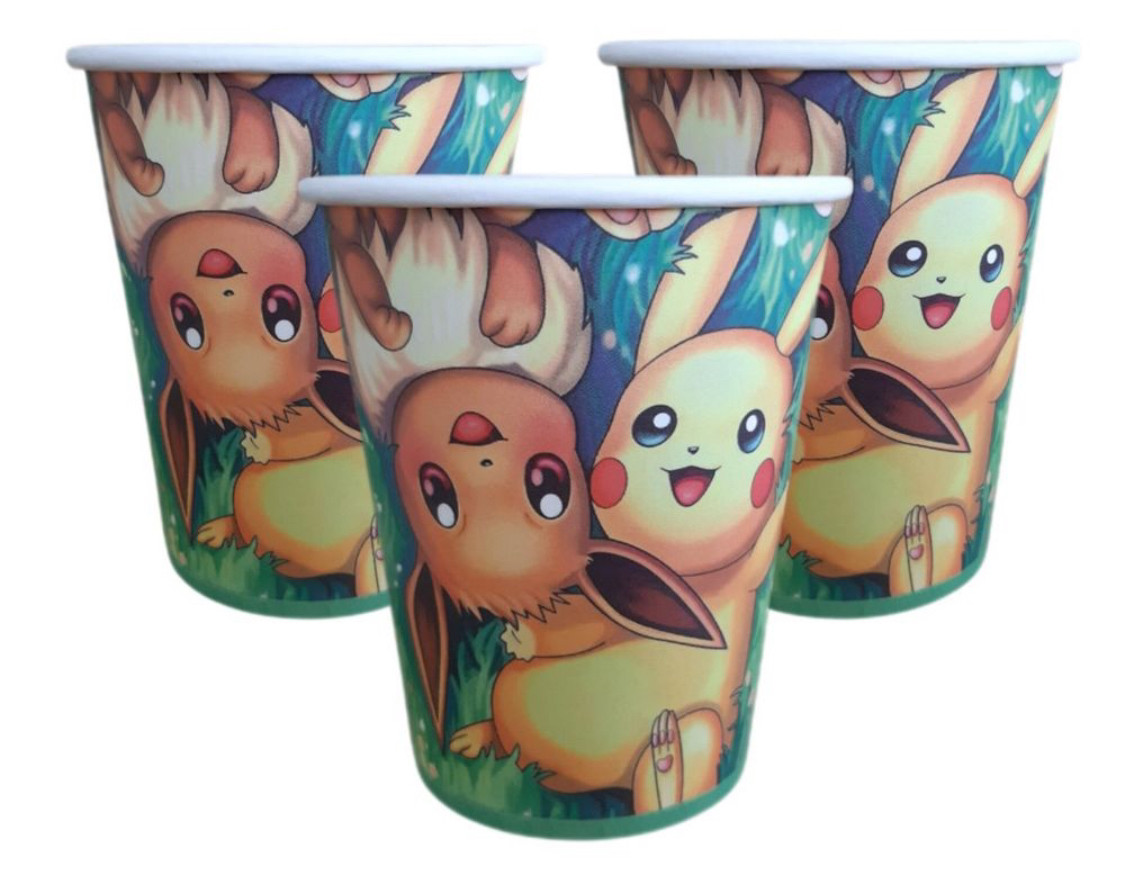 Стакани святкові одноразові дитячі "Pokemon". Об `єм: 230мл. В упак: 10шт.