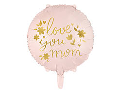 Фольгована кулька коло Love you mom PartyDeco 45см уп П