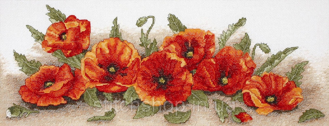 PCE722 Spray of Poppies. Anchor. Набір для вишивання нитками