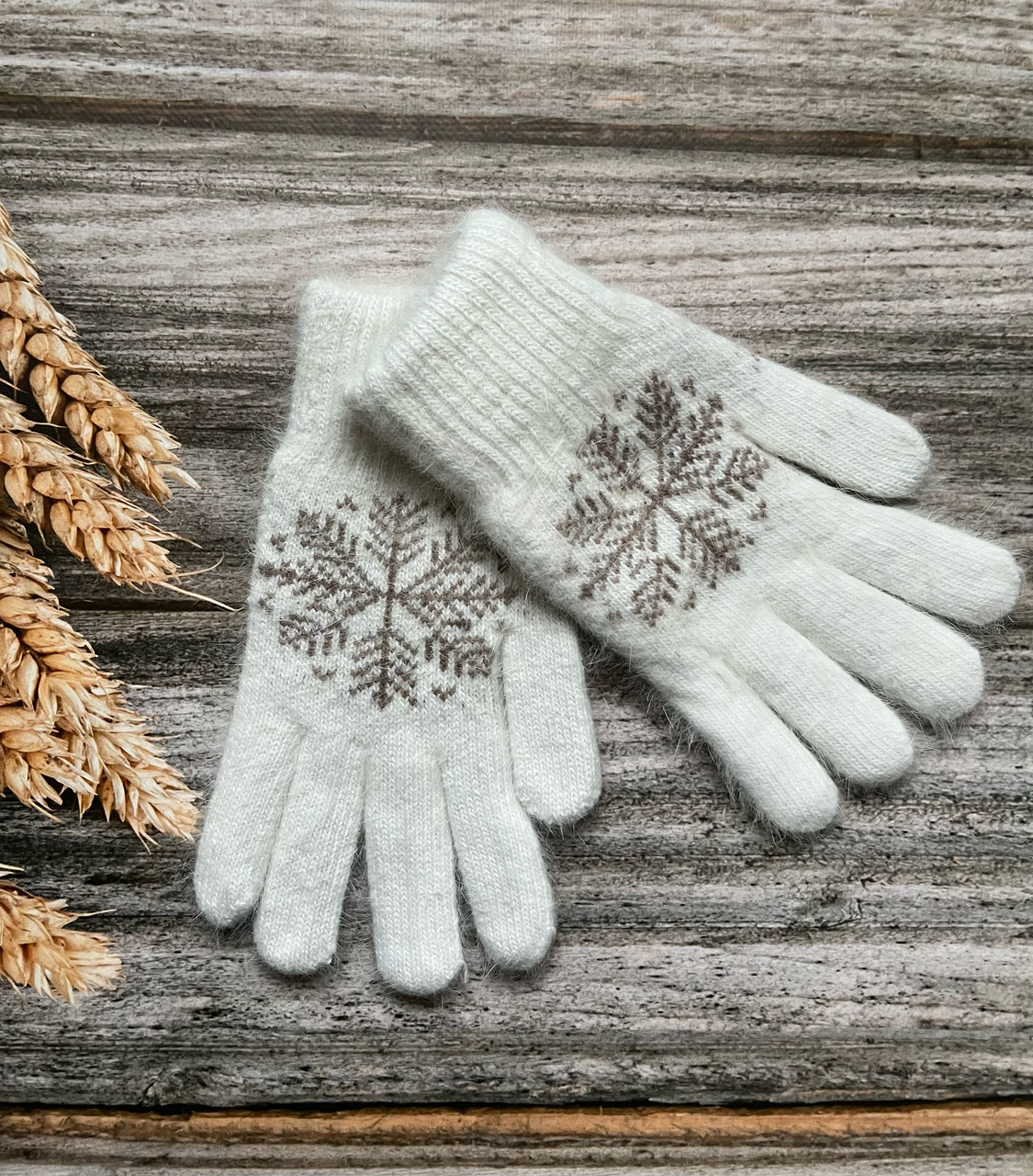 Рукавиці жіночі Святкові білі, фото 1