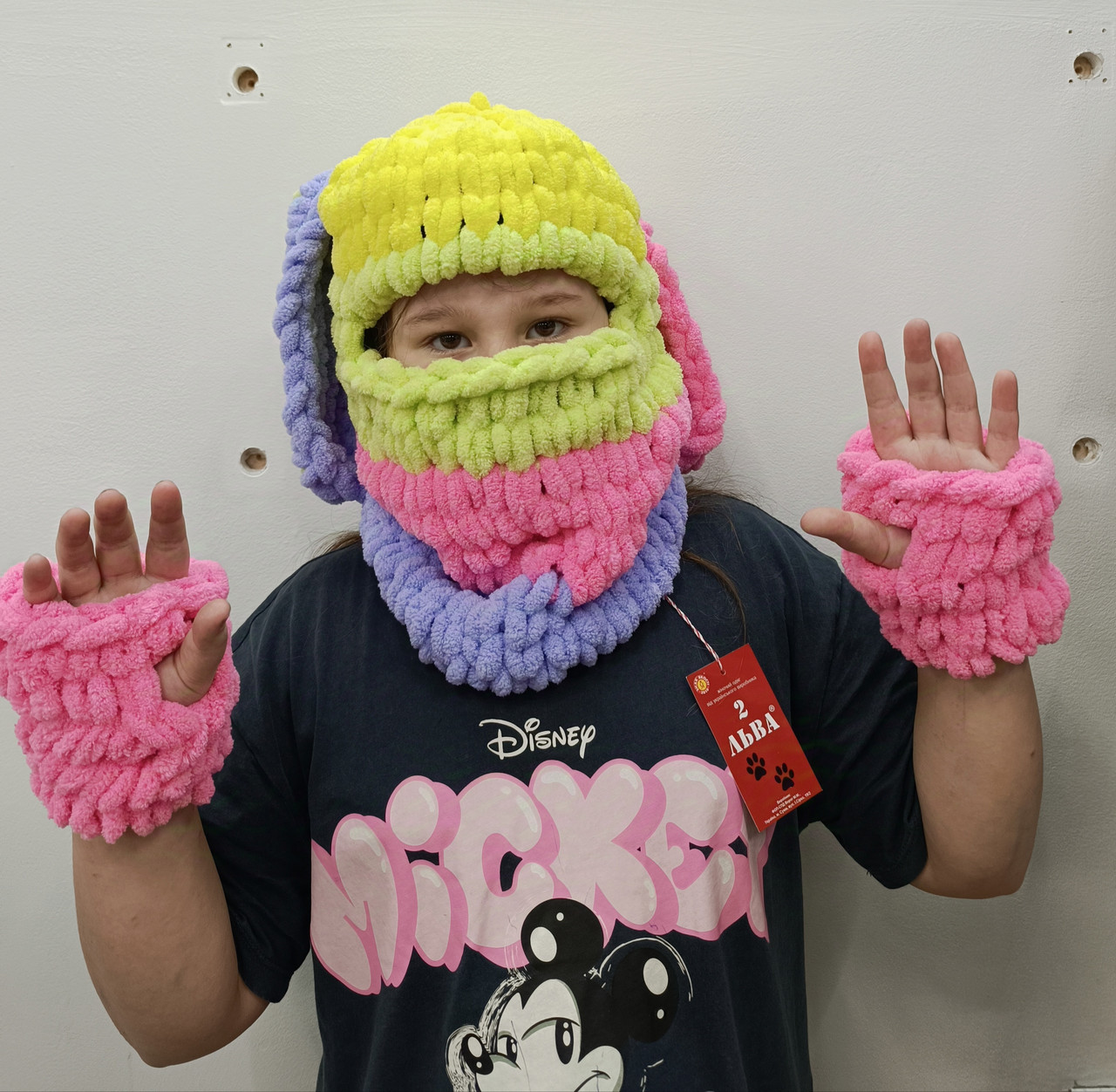 Шапка-балаклава з вушками, фото 1