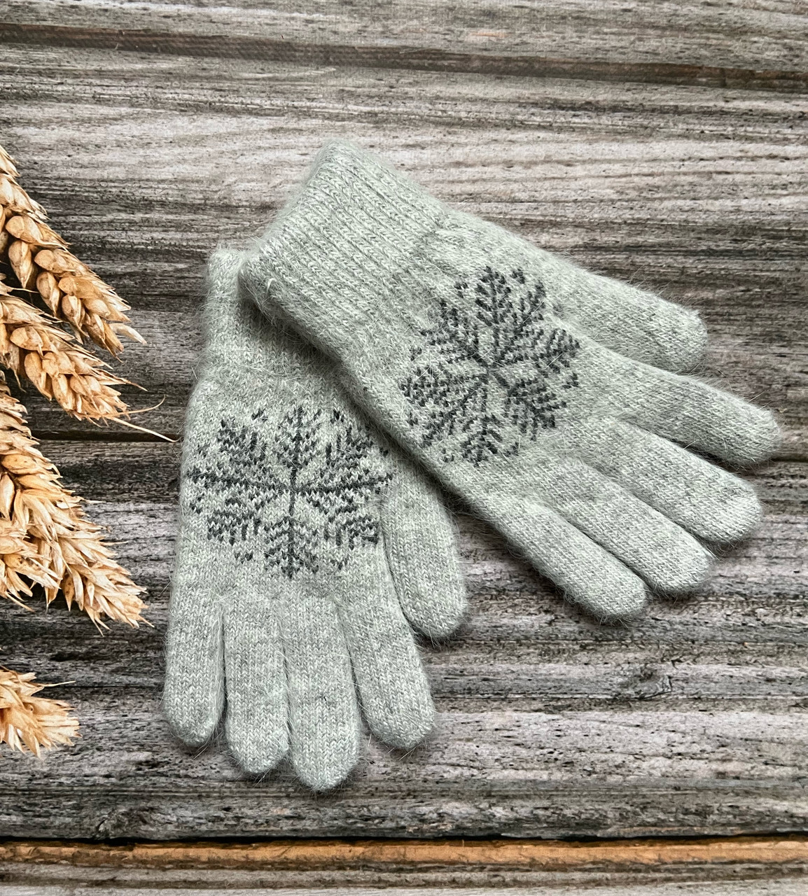 Рукавиці жіночі Святкові світло-сірі, фото 1
