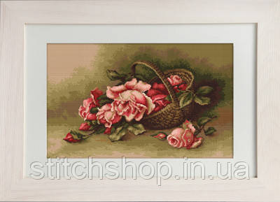 B483 Кошик із трояндами. Luca-S. Набір для вишивання нитками, фото 1