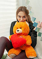 М'яка іграшка ведмедик 65 см Френк помаранчевий плюшева іграшка ведмідь плюшеве ведмежа для дівчини