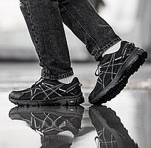 Чоловічі зимові термо кросівки Asics Gel kahana 8 Black Асікс Гель Кахана 8 чорні шкіра єврозима, фото 5