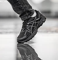 Чоловічі зимові термо кросівки Asics Gel kahana 8 Black Асікс Гель Кахана 8 чорні шкіра єврозима, фото 6