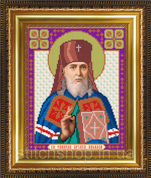 VIA4054 Св.Равноапостольный Архиепископ Николай. ArtSolo. Схема на ткани для вышивания бисером