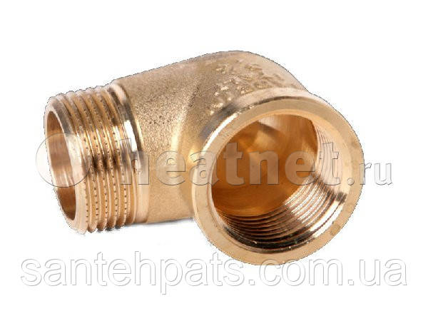 Кут латунний 3/4" внутрішня 1/2" зовнішня різь посилений