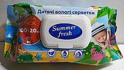 Вологі серветки Summer fresh з клапаном 120шт