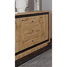 Комод у вітальню з ЛДСП KOM2D3S Антарес Gerbor Дуб тахо / Чорний