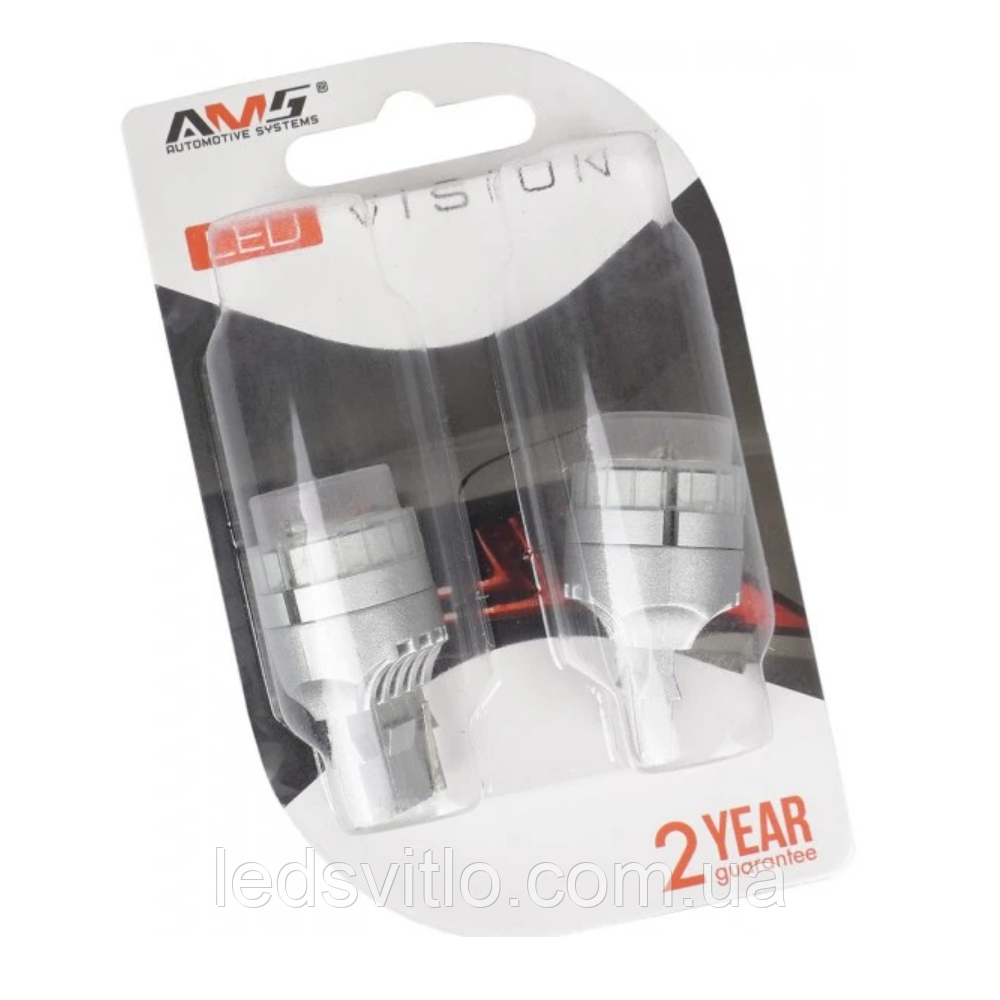 LED лампа автомобільна AMS Vision V8 T20 (W21W) 12V 8smd 2200K (Комплект 2шт)