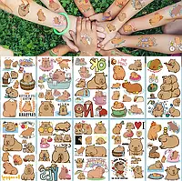 Набір тимчасових перекладних татуювання Капібара татуювання для дітей 5 аркушів Chuangmei