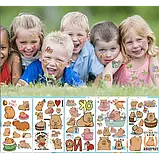 Набір тимчасових перекладних татуювання Капібара татуювання для дітей 5 аркушів Chuangmei, фото 4