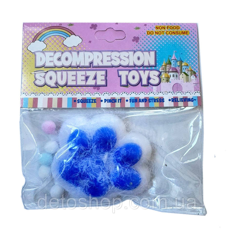 Іграшка антистрес лапка котика Bambi 712233 (blue) Блакитний