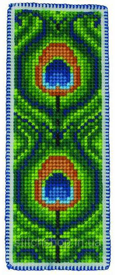 PCE5009 "Закладка Павич (Peacock Bookmark)" ANCHOR. Набір для вишивання нитками