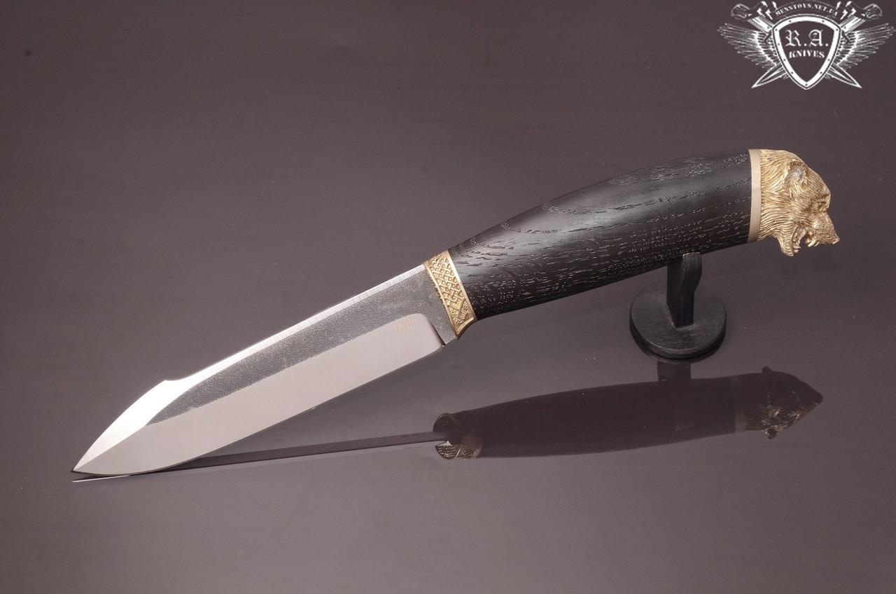 Ніж ручної роботи «Господар лісу» 135х30х4мм з нержавіючої сталі та руків'ям з мореного дуба, фото 1