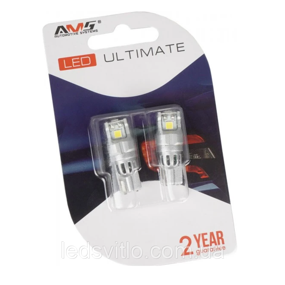 LED лампа автомобільна AMS Ultimate U3 T10 (W5W) 12V 3smd 5500K Canbus (Комплект 2шт), фото 1