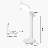 Настільна лампа акумуляторна з підставкою для телефону USB BL 3201, фото 5