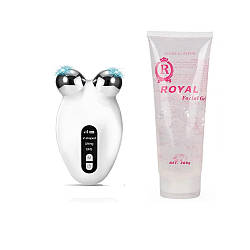 Масажер для обличчя "Мікроструми" Ultrasonic та гель контактний