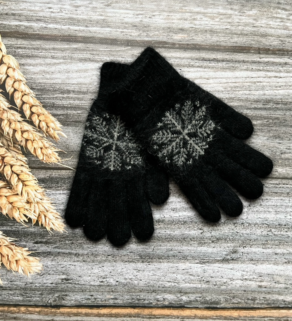 Рукавиці жіночі Святкові чорні, фото 1
