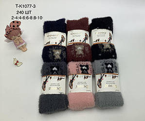Колготки дитячі вовна норка Оптом для дівчаток 2-10 років "Мішечки" Фена T-K1077-3