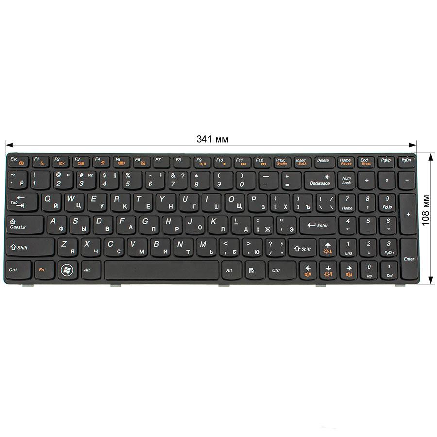 Клавіатура для ноутбука LENOVO (G580, G585, N580, N585, Z580, Z585) rus, black, black frame