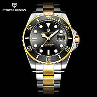 ЧАСЫ PAGANI DESIGN PD-1639 43MM SEIKO NH35 10ATM(WR100M) WATER PROOF BLACK GOLD