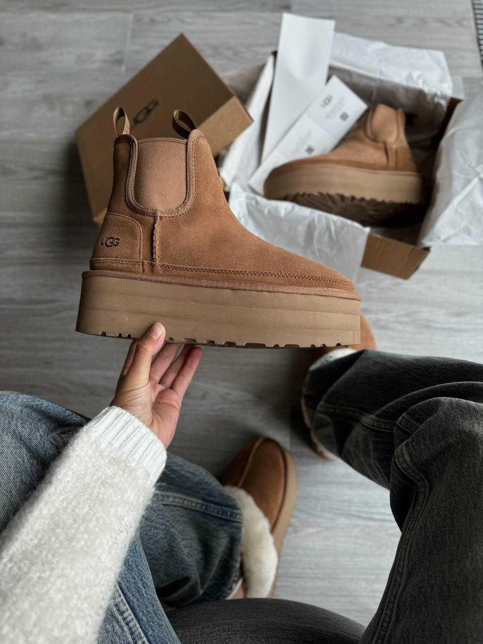 Жіночі черевики UGG Neumel Platform Chelsea Boot Chestnut Brown 1134526-CHE, фото 1