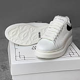 Жіночі кросівки Alexander McQueen White Black Gloss Winter (з хутром), фото 5