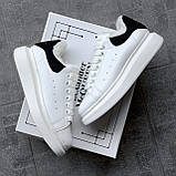 Жіночі кросівки Alexander McQueen White Black Gloss Winter (з хутром), фото 7