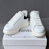 Жіночі кросівки Alexander McQueen White Black Gloss Winter (з хутром), фото 9