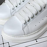 Жіночі кросівки Alexander McQueen White Black Gloss Winter (з хутром), фото 10