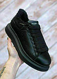 Жіночі кросівки Alexander McQueen Black Winter (хутро), фото 4