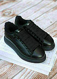 Жіночі кросівки Alexander McQueen Black Winter (хутро), фото 9