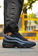 Мужские кроссовки Air Max 95 Black Grey Safety Orange DX2657-001