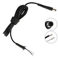 Оригінальний DC кабель живлення для БЖ HP 120-180W 7.4x5.0мм+1pin всередині, 2 дроти, прямий штекер (від БЖ до ноутбуку)