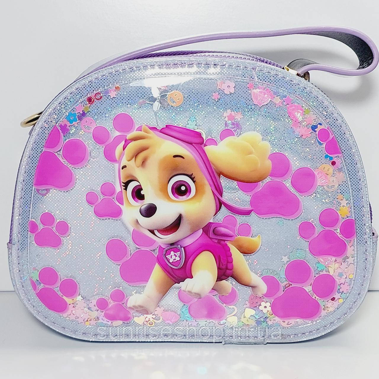 Дитяча лакова сумочка з плаваючіми блискавками для дівчинки довга регульована ручка