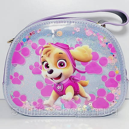 Дитяча лакова сумочка з плаваючіми блискавками для дівчинки довга регульована ручка, фото 1