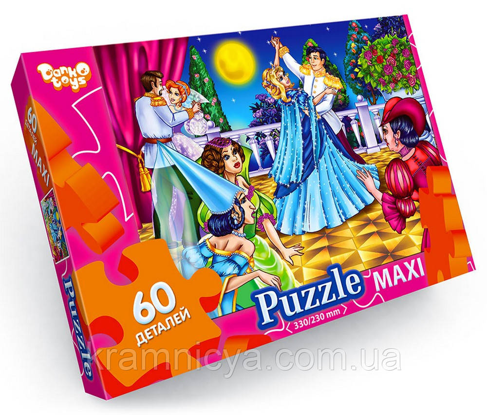 Пазли дитячі Maxi Попелюшка, 60 елементів Danko Toys (Mx60-09-07)