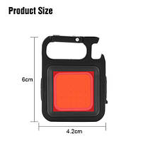 Брелок ліхтарик з червоним розсіювачем, акумуляторний, Type-C, з магнітом та карабіном, фото 4