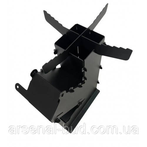 Турбопіч велика MZavod 35x14x45 см 3 мм Чорна (TBP-3L), фото 1