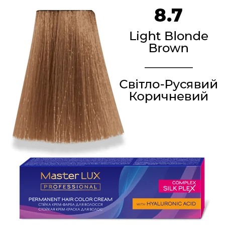 Стійка крем-фарба для волосся Master LUX 8.7 Світло-Русявий Коричневий 60 мл