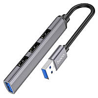 Хаб USB Hoco HB26 4 in 1 adapter(USB to USB3.0+USB2.0*3)