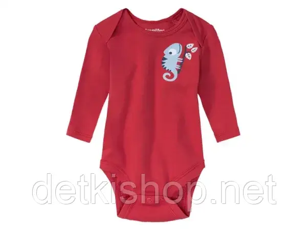 Червоний боді з довгим рукавом для хлопчика бренду Lupilu