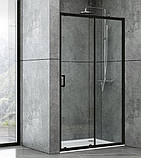 Душові двері в нішу чорна 120х190 см Dusel EF185B Black Matt розсувні скло прозоре 6мм, фото 2