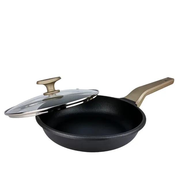 Сковорода MAGIO MG-1166/24см/2-шарове антипригар.покр./УПАКОВАНО В КОРОБКУ/кришка у комплекті, фото 1